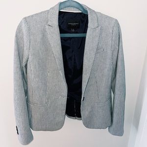 Banana Republic Navy Pinstripe Blazer